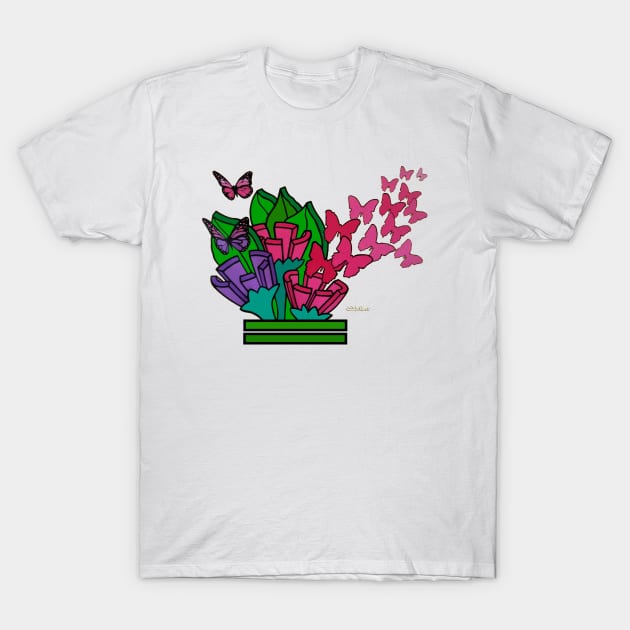 Flowers and Butterflies T-Shirt by StefanStettner